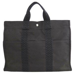 HERMES Her Line Tote MM Tote Handbag Dark Gray/Sil